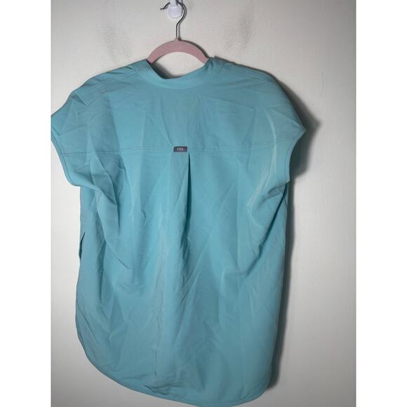 NWT Figs Scrubs Turqoise High Waisted Relaxed Jogger Pants (M) and Top (S) - Picture 2 of 4